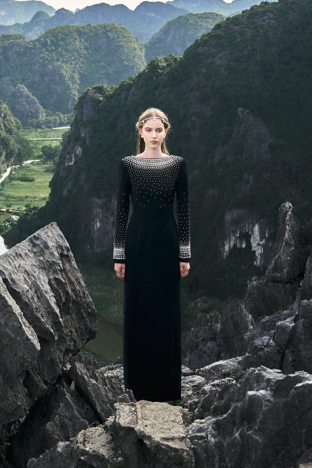 Mesmerizingly Stone Embellished Dress - TRACY COUTURE