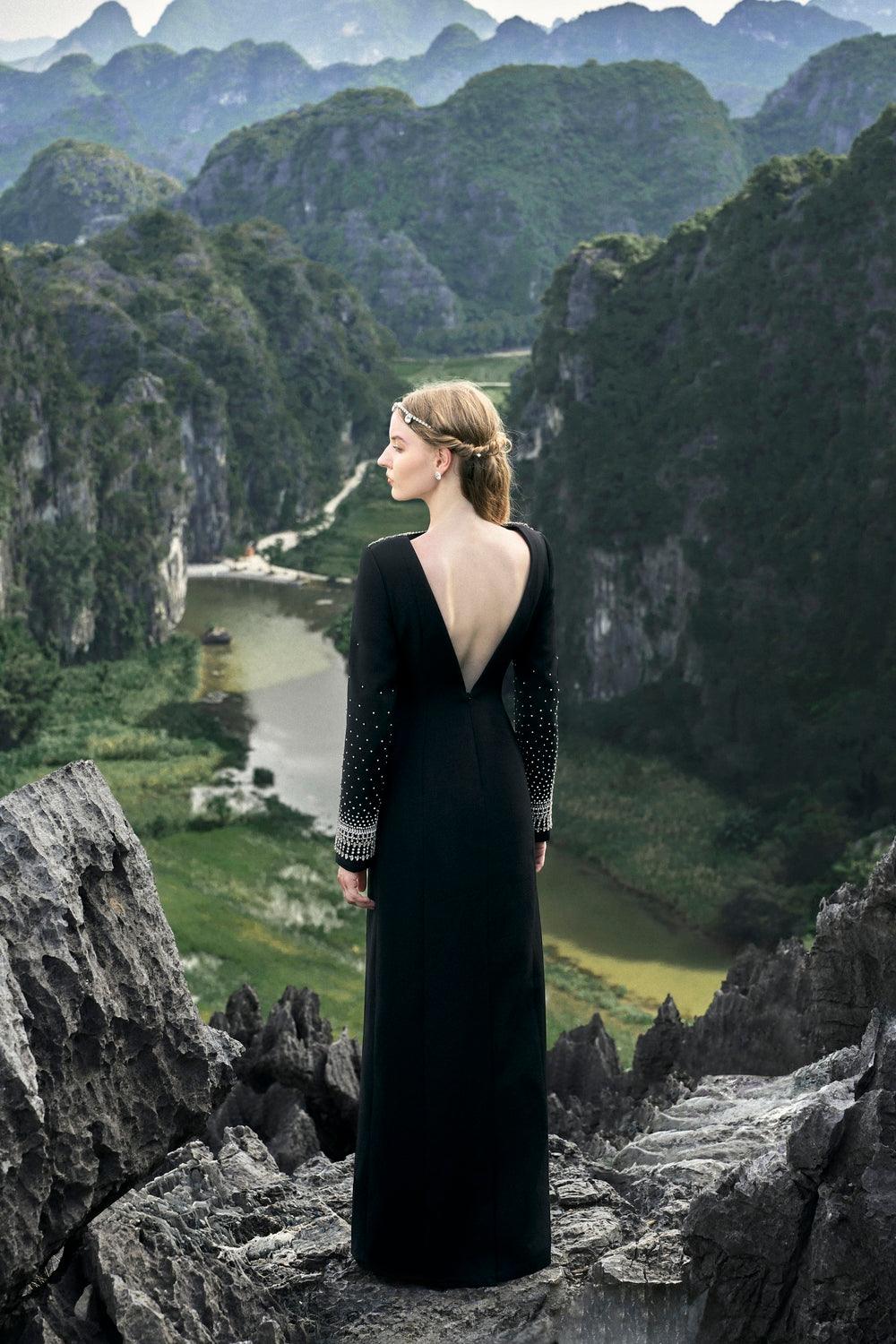 Mesmerizingly Stone Embellished Dress - TRACY COUTURE