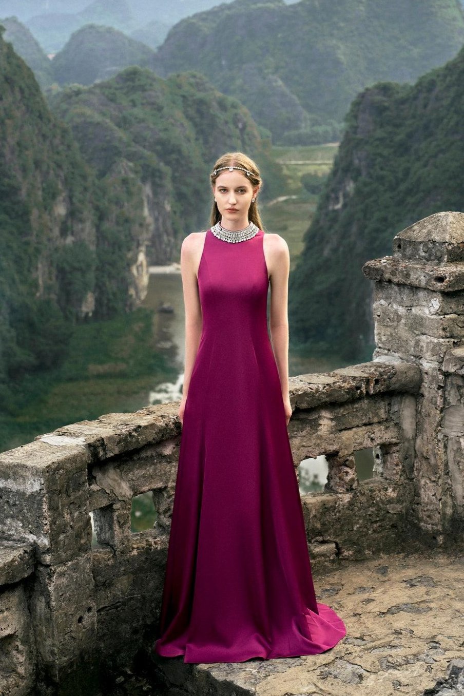 Sleeveless A-line Flared Dress - TRACY COUTURE