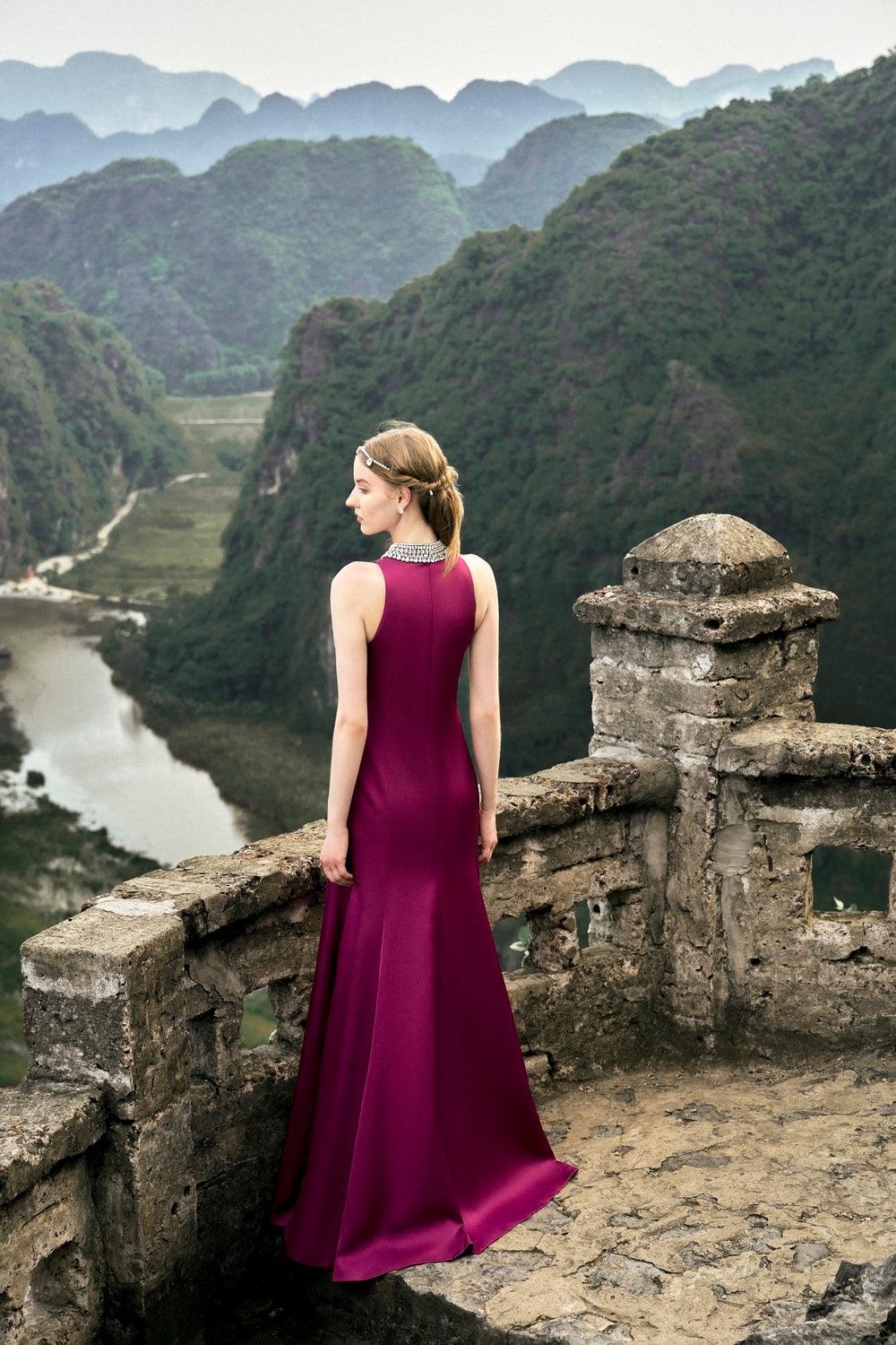 Sleeveless A-line Flared Dress - TRACY COUTURE