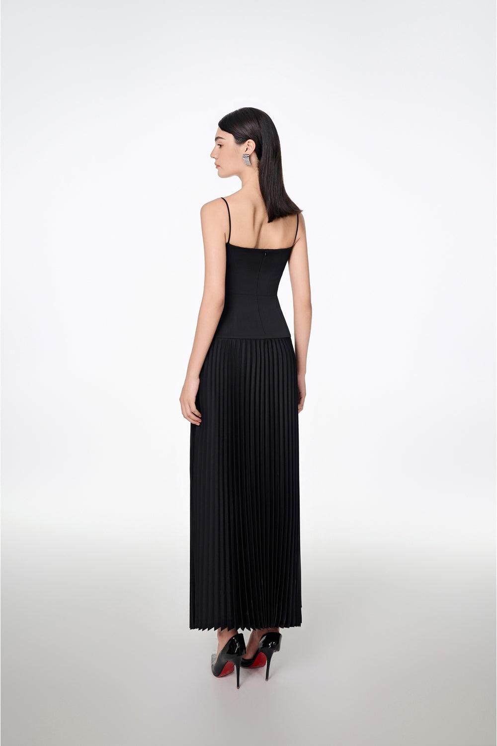 Strapless Pleating Dress With Cropped Jacket Set