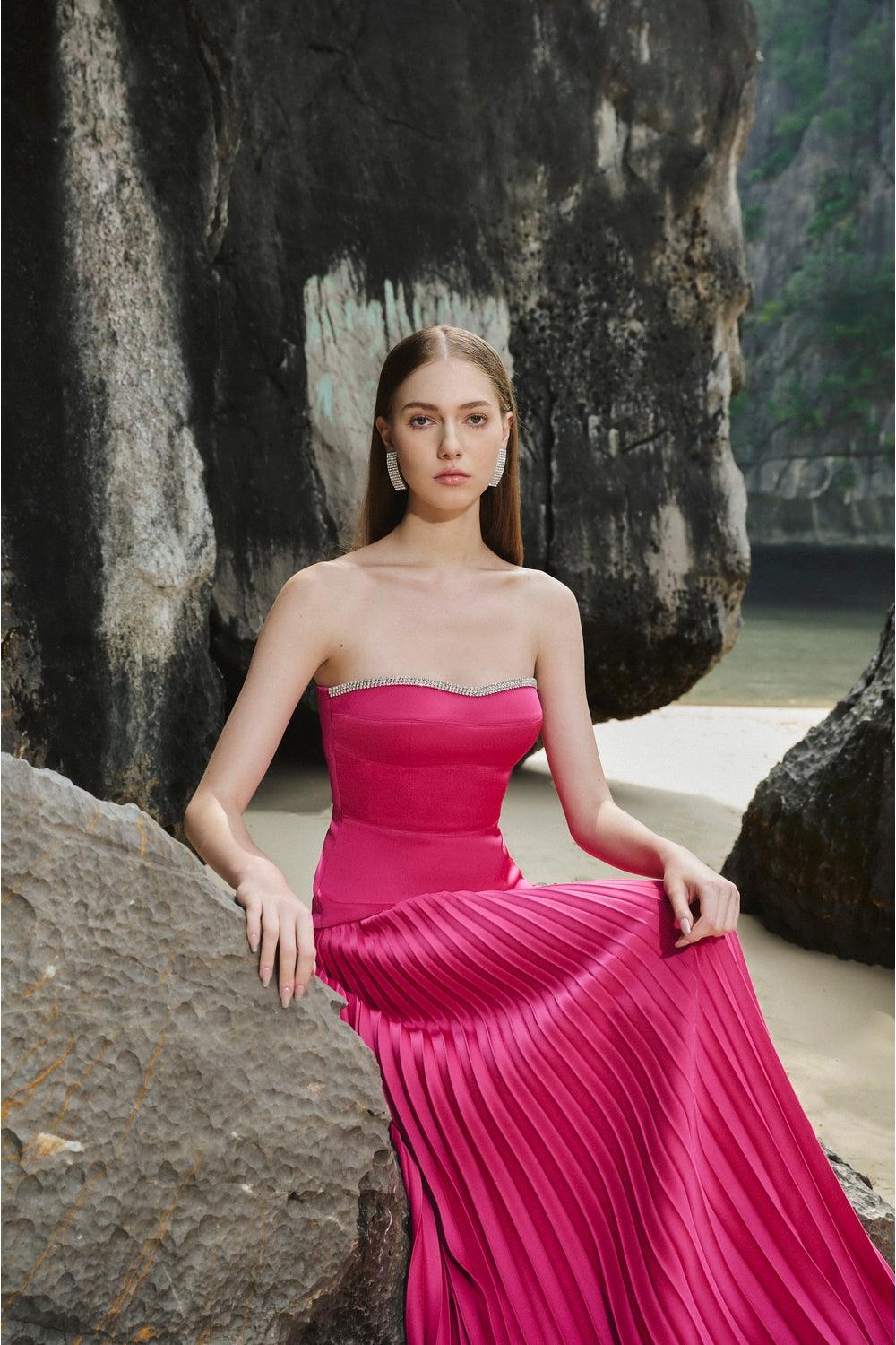 Camisole Pleated Maxi Dress