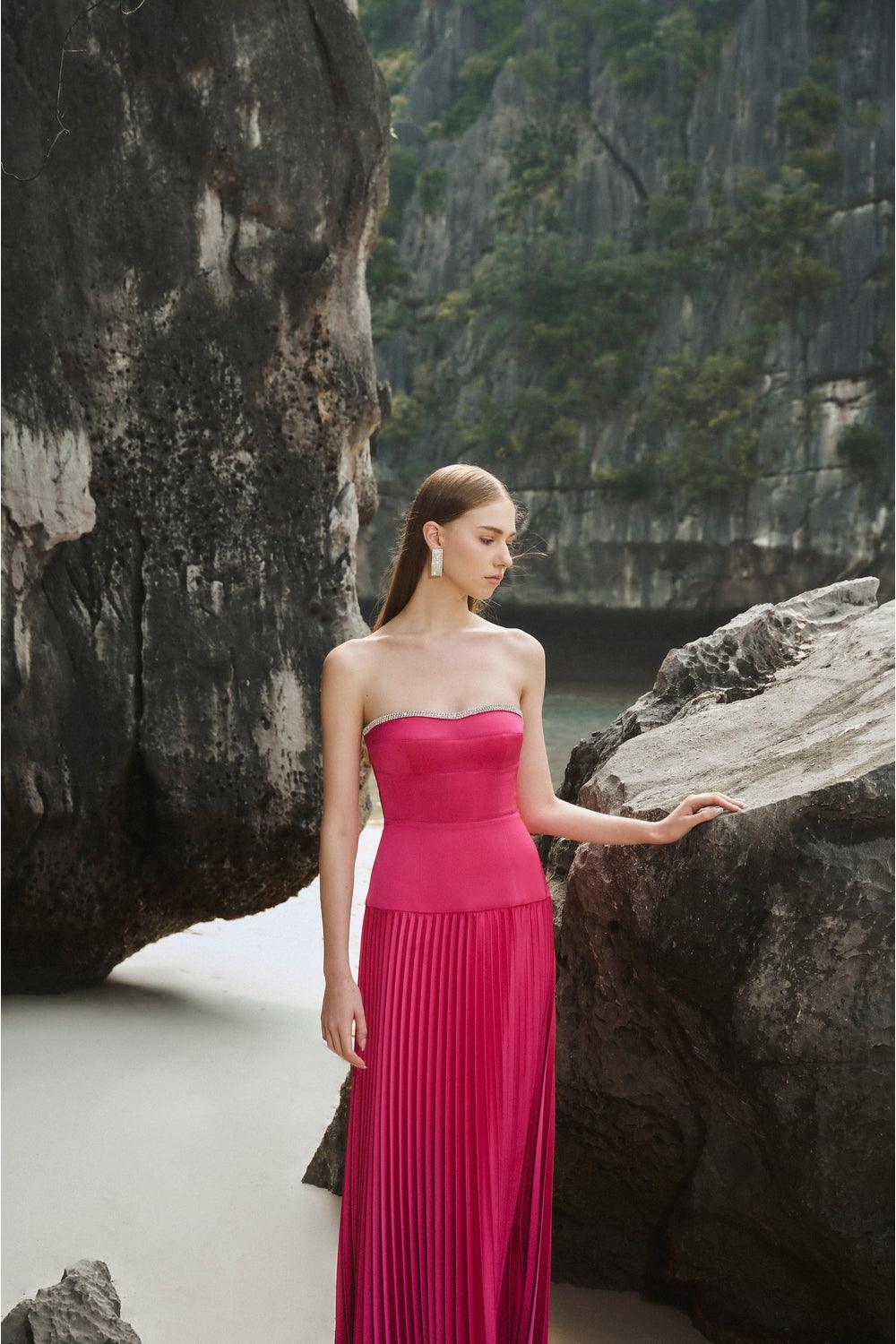 Camisole Pleated Maxi Dress