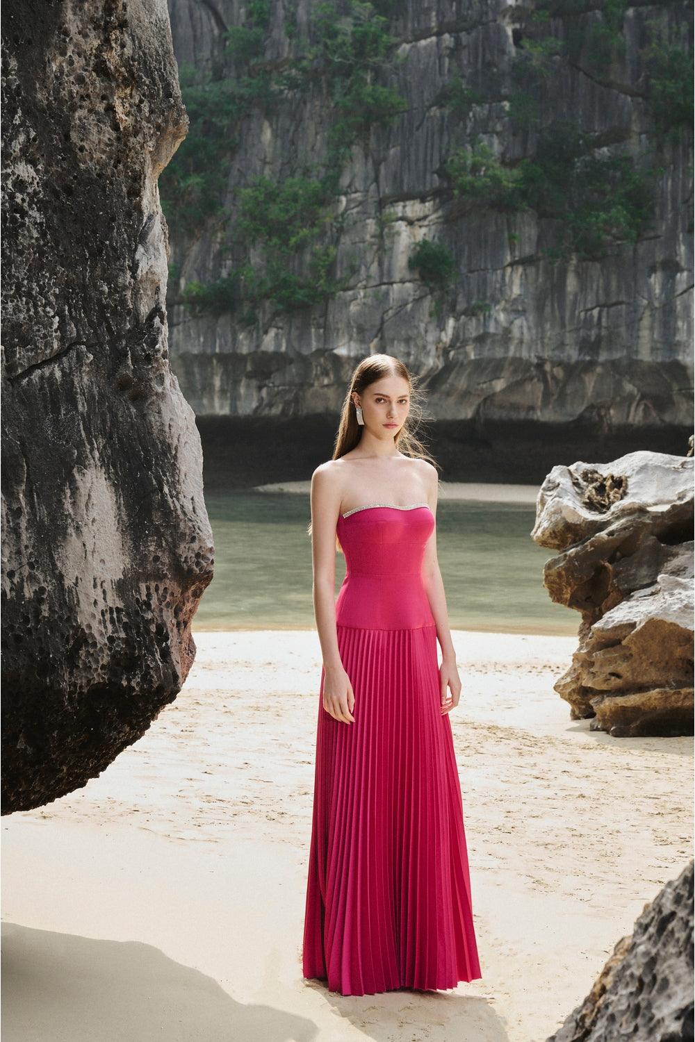 Camisole Pleated Maxi Dress