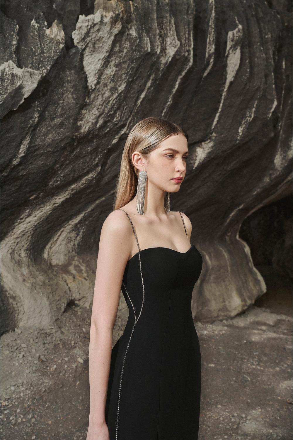 Camisole Crystal Embroidery Sweetheart Dress