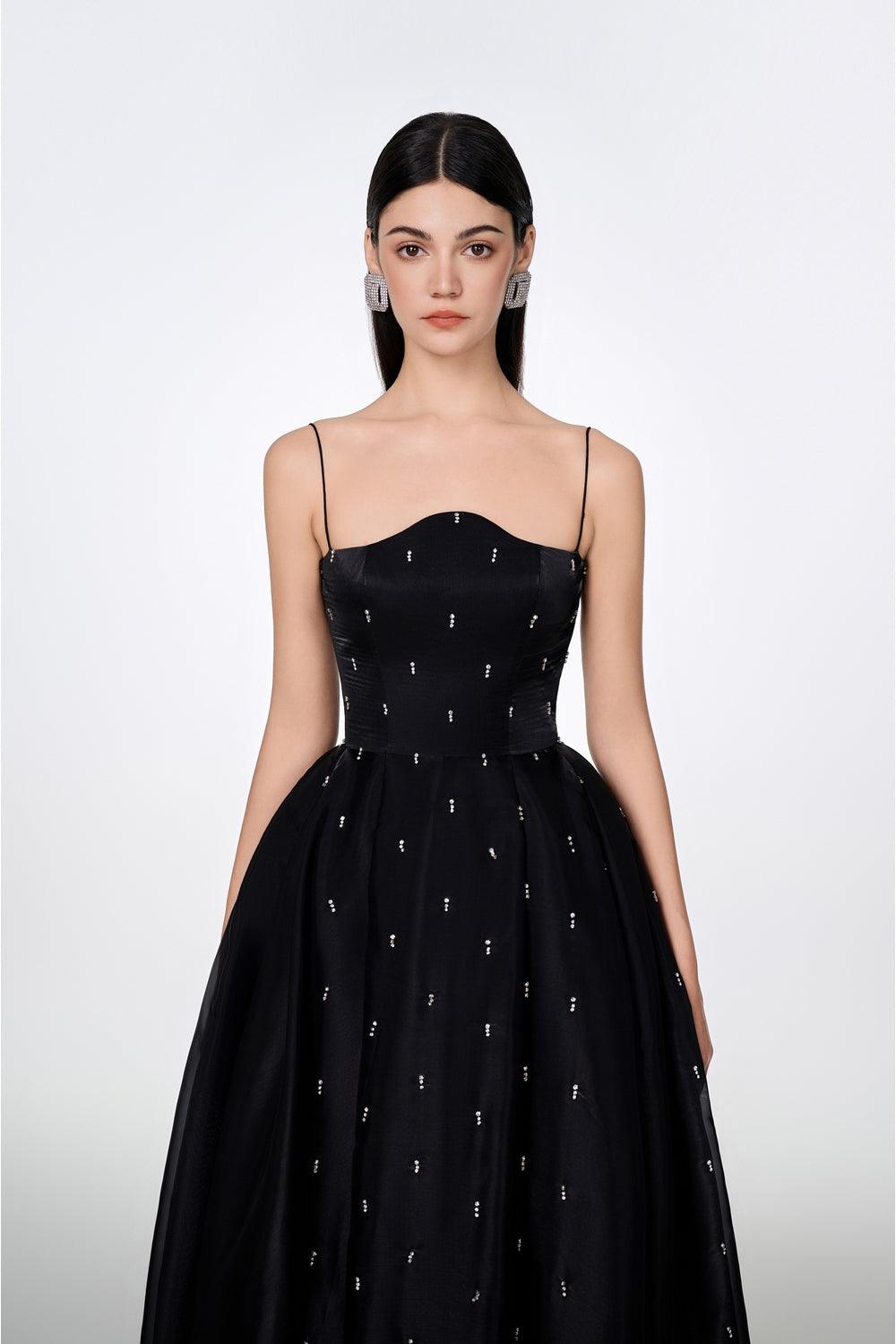 Camisole Wavy Chestline With Stone Embellishment - TRACY COUTURE